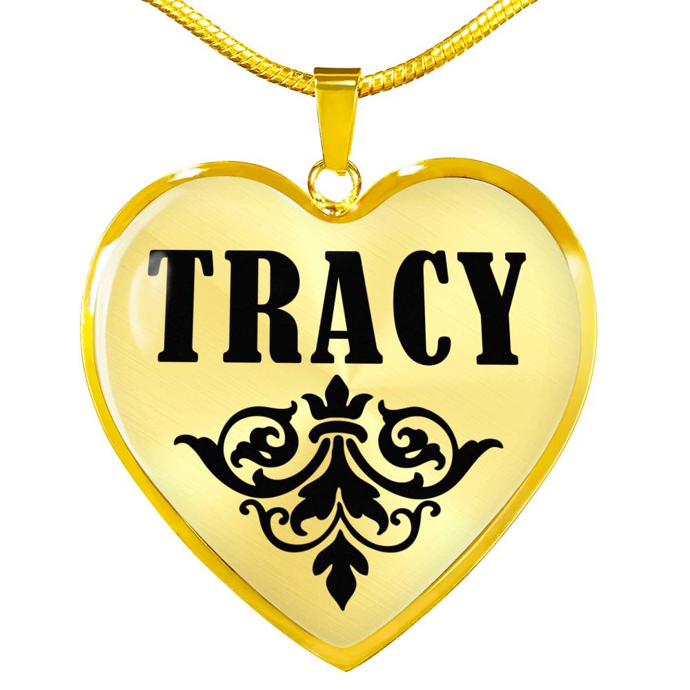 Tracy v01 - 18k Gold Finished Heart Pendant Luxury Necklace