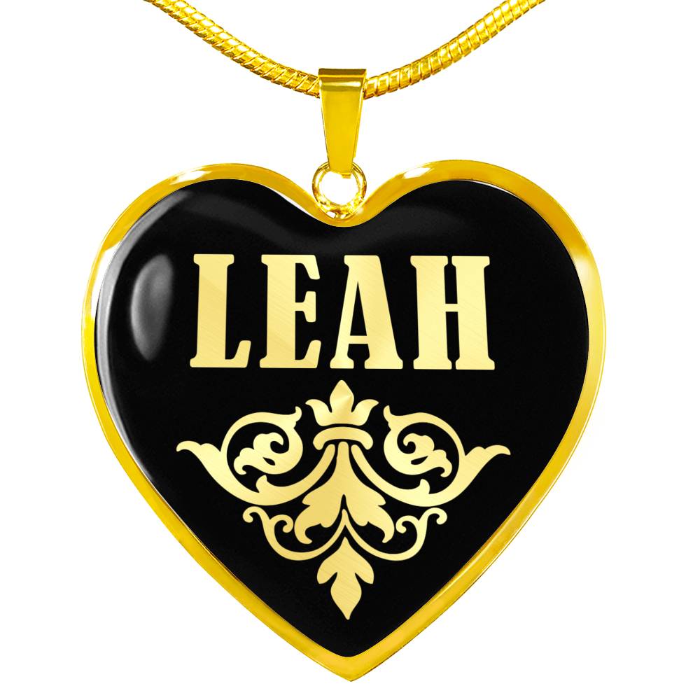 Leah v02 - 18k Gold Finished Heart Pendant Luxury Necklace