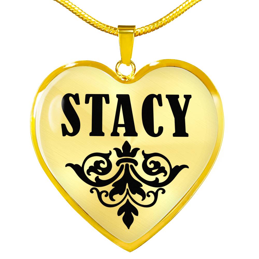Stacy v01 - 18k Gold Finished Heart Pendant Luxury Necklace