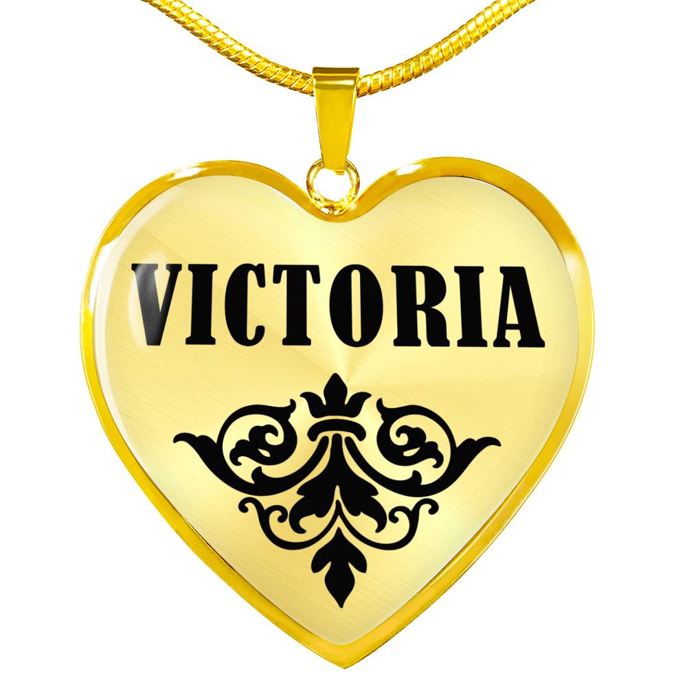Victoria v01 - 18k Gold Finished Heart Pendant Luxury Necklace