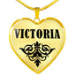 Victoria v01 - 18k Gold Finished Heart Pendant Luxury Necklace
