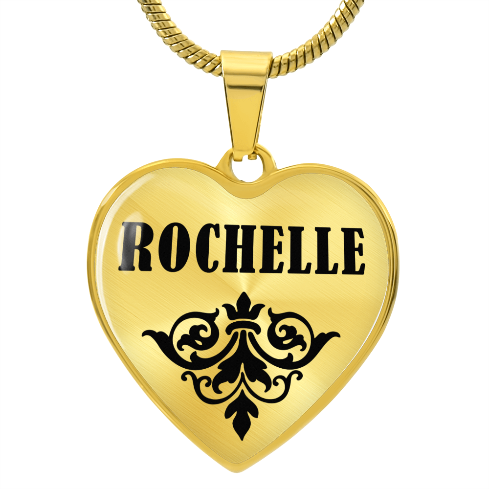 Rochelle  v01 - 18k Gold Finished Heart Pendant Luxury Necklace