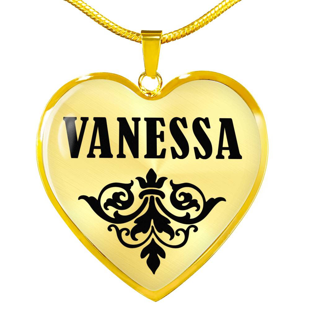 Vanessa v01 - 18k Gold Finished Heart Pendant Luxury Necklace