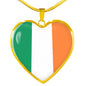Irish Flag - 18k Gold Finished Heart Pendant Luxury Necklace