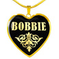 Bobbie v02 - 18k Gold Finished Heart Pendant Luxury Necklace