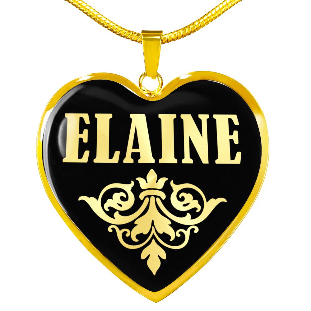 Elaine v02 - 18k Gold Finished Heart Pendant Luxury Necklace