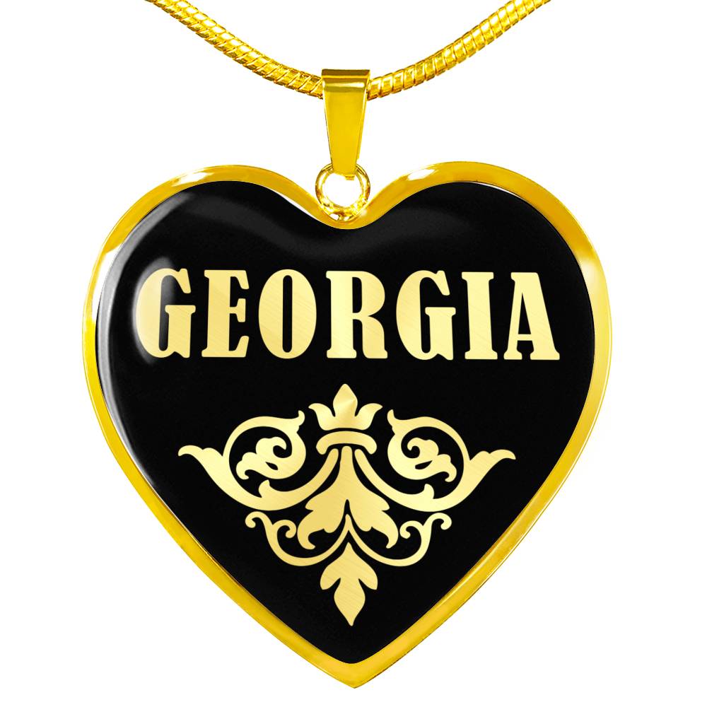 Georgia v02 - 18k Gold Finished Heart Pendant Luxury Necklace