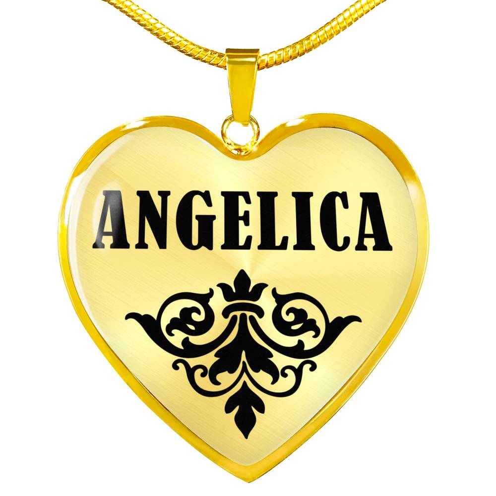 Angelica v01 - 18k Gold Finished Heart Pendant Luxury Necklace