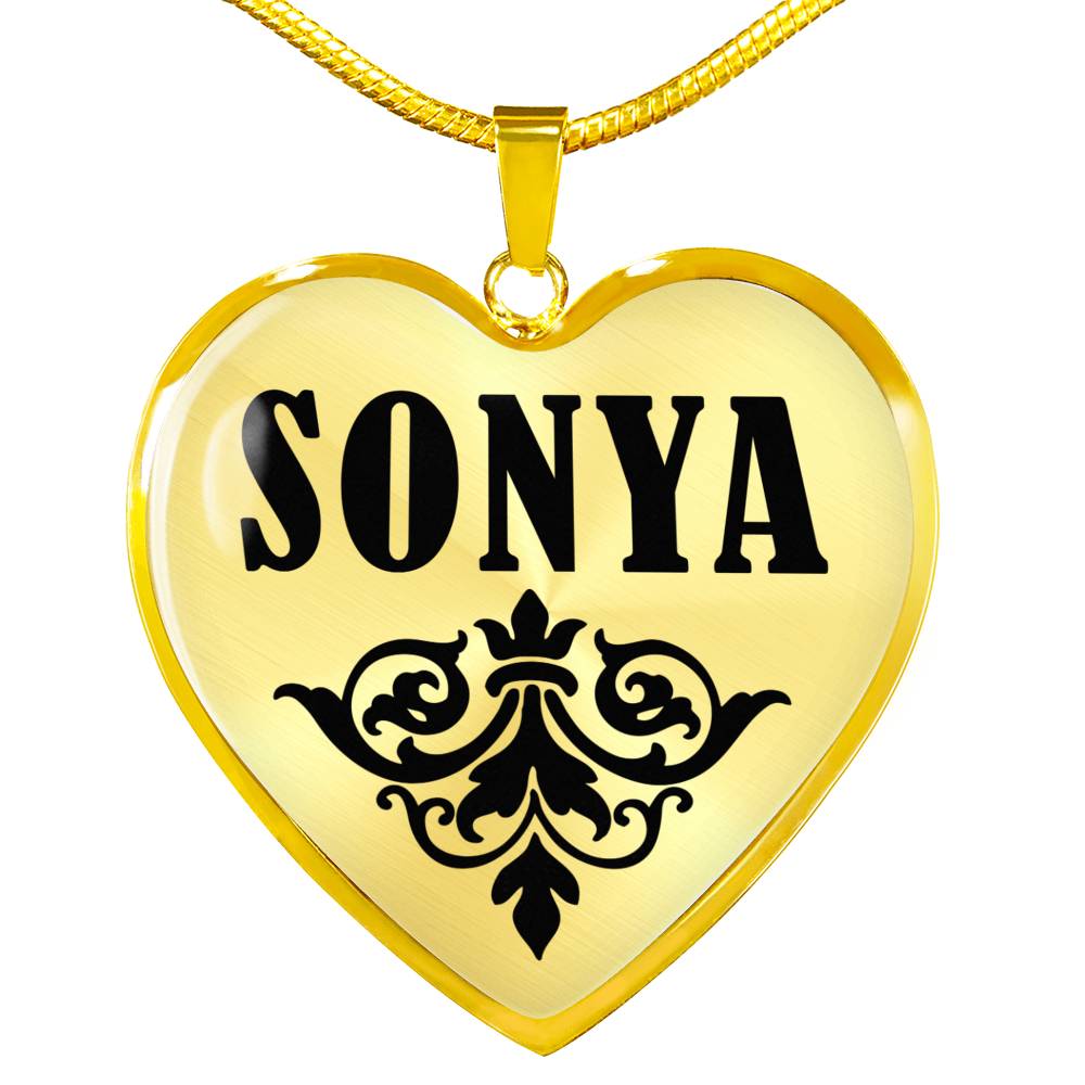 Sonya v01 - 18k Gold Finished Heart Pendant Luxury Necklace