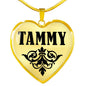 Tammy v01 - 18k Gold Finished Heart Pendant Luxury Necklace