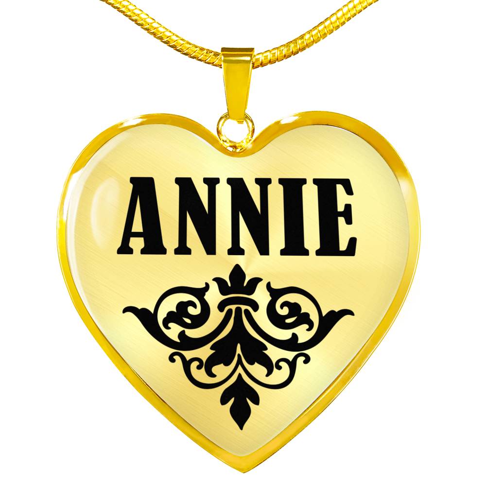 Annie v01 - 18k Gold Finished Heart Pendant Luxury Necklace