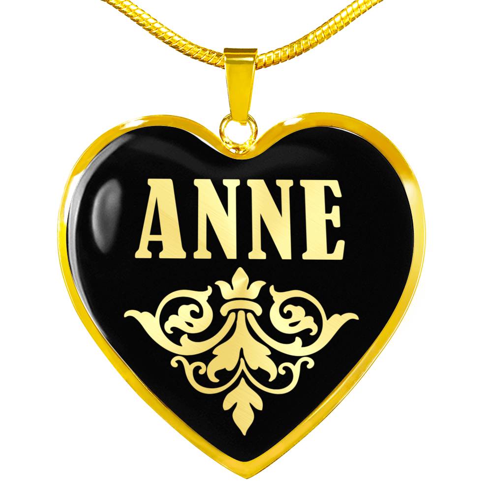 Anne v02 - 18k Gold Finished Heart Pendant Luxury Necklace