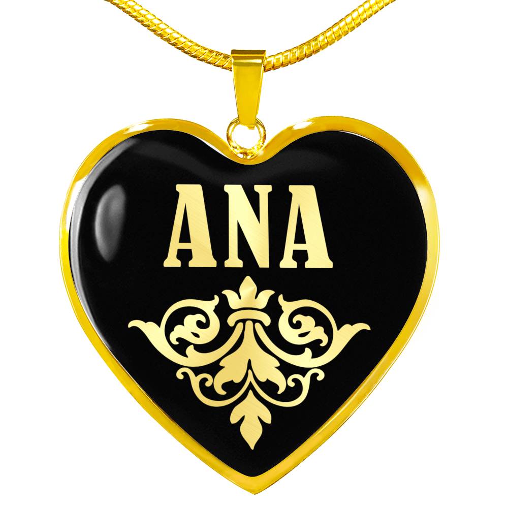 Ana v02 - 18k Gold Finished Heart Pendant Luxury Necklace
