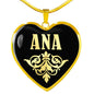 Ana v02 - 18k Gold Finished Heart Pendant Luxury Necklace