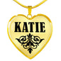 Katie v01 - 18k Gold Finished Heart Pendant Luxury Necklace