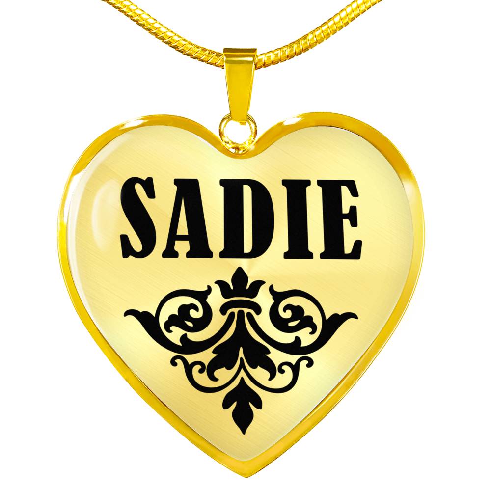 Sadie v01 - 18k Gold Finished Heart Pendant Luxury Necklace