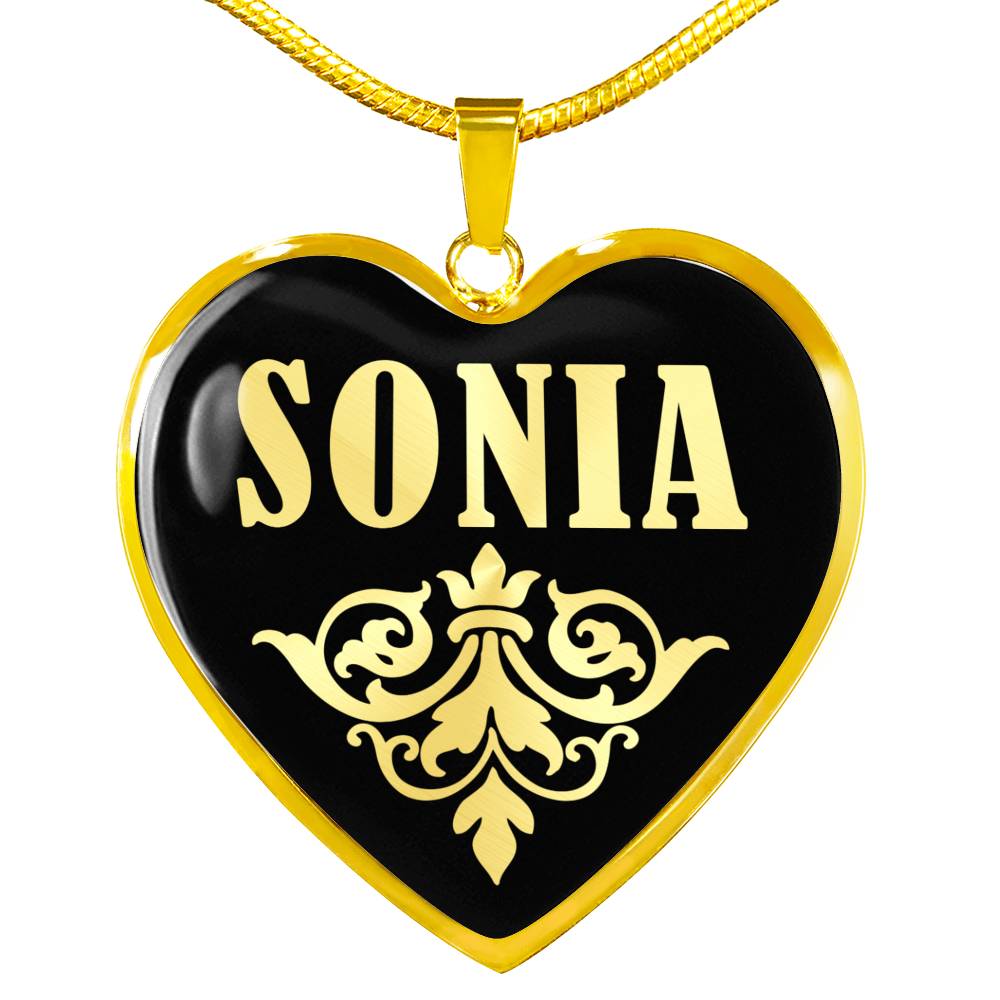Sonia v02 - 18k Gold Finished Heart Pendant Luxury Necklace