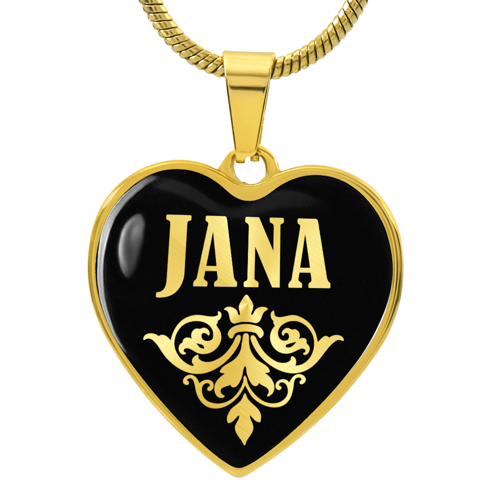 Jana v02 - 18k Gold Finished Heart Pendant Luxury Necklace