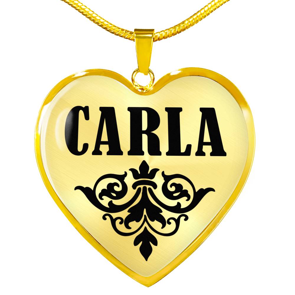 Carla v01 - 18k Gold Finished Heart Pendant Luxury Necklace