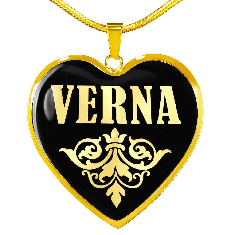 Verna v02 - 18k Gold Finished Heart Pendant Luxury Necklace