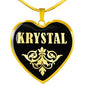Krystal v02 - 18k Gold Finished Heart Pendant Luxury Necklace