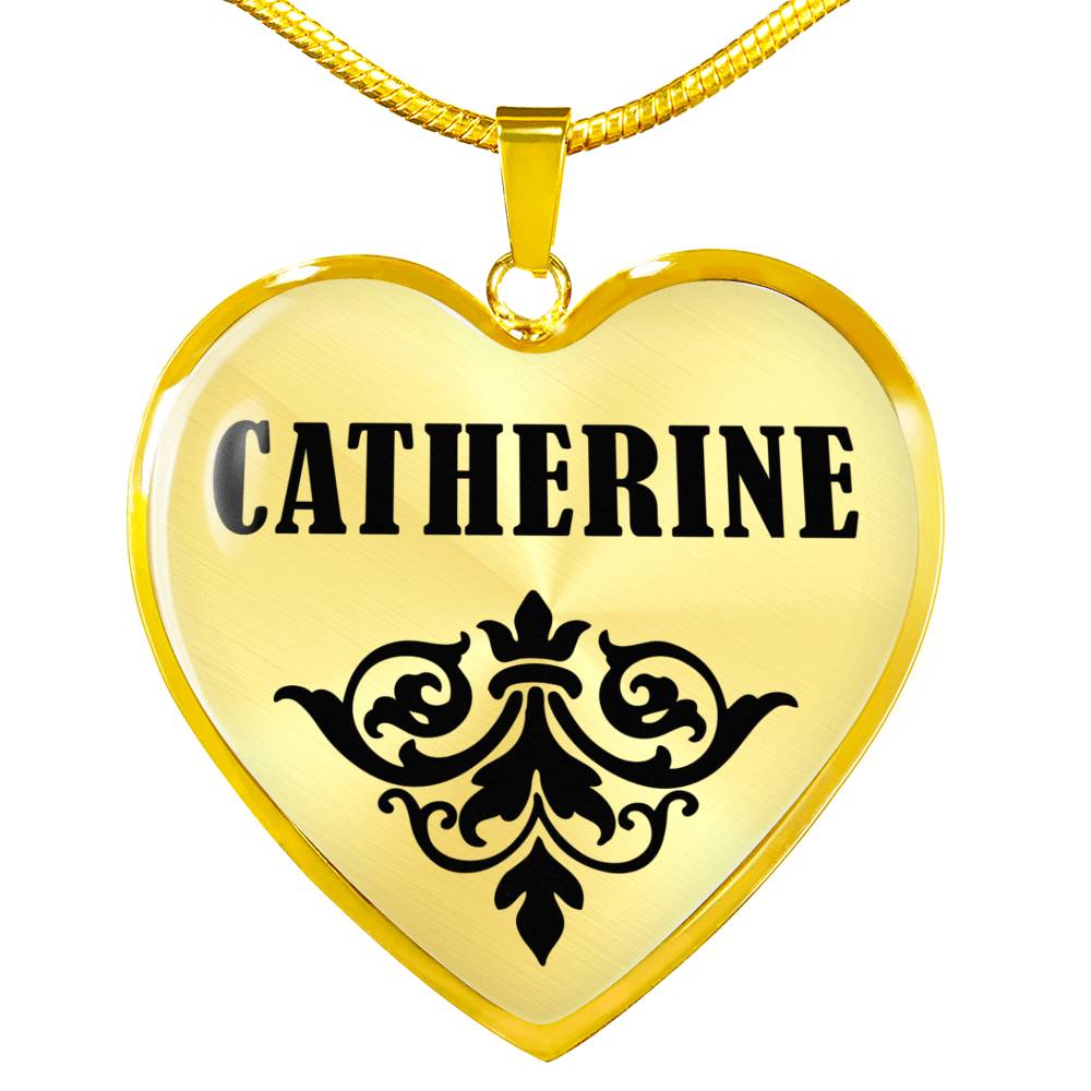 Catherine v01 - 18k Gold Finished Heart Pendant Luxury Necklace