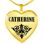 Catherine v01 - 18k Gold Finished Heart Pendant Luxury Necklace