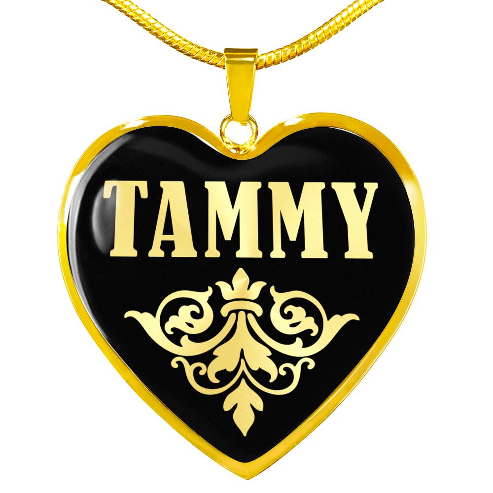 Tammy v02 - 18k Gold Finished Heart Pendant Luxury Necklace