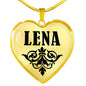 Lena v01 - 18k Gold Finished Heart Pendant Luxury Necklace