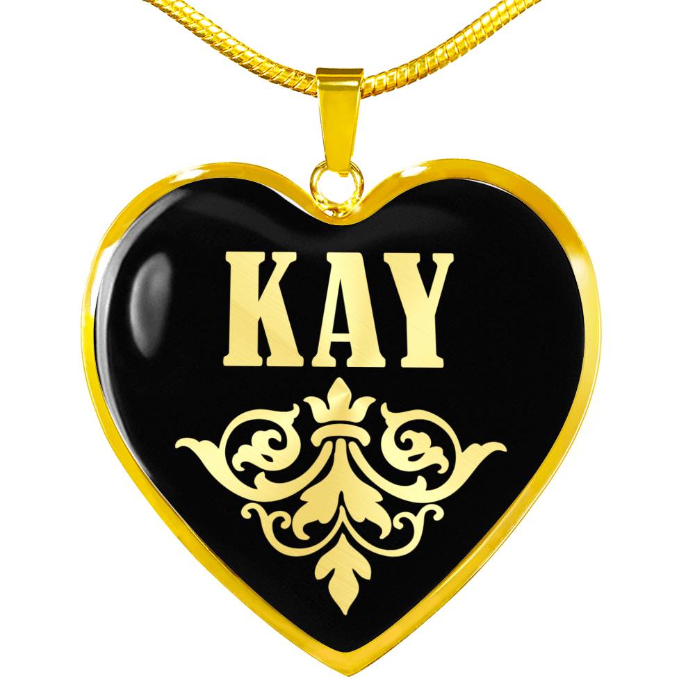 Kay v02 - 18k Gold Finished Heart Pendant Luxury Necklace