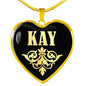 Kay v02 - 18k Gold Finished Heart Pendant Luxury Necklace