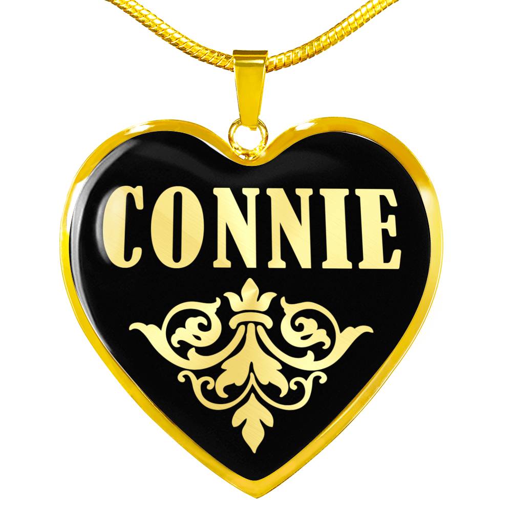 Connie v02 - 18k Gold Finished Heart Pendant Luxury Necklace