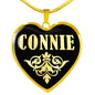 Connie v02 - 18k Gold Finished Heart Pendant Luxury Necklace