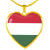 Hungarian Flag - 18k Gold Finished Heart Pendant Luxury Necklace