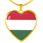 Hungarian Flag - 18k Gold Finished Heart Pendant Luxury Necklace