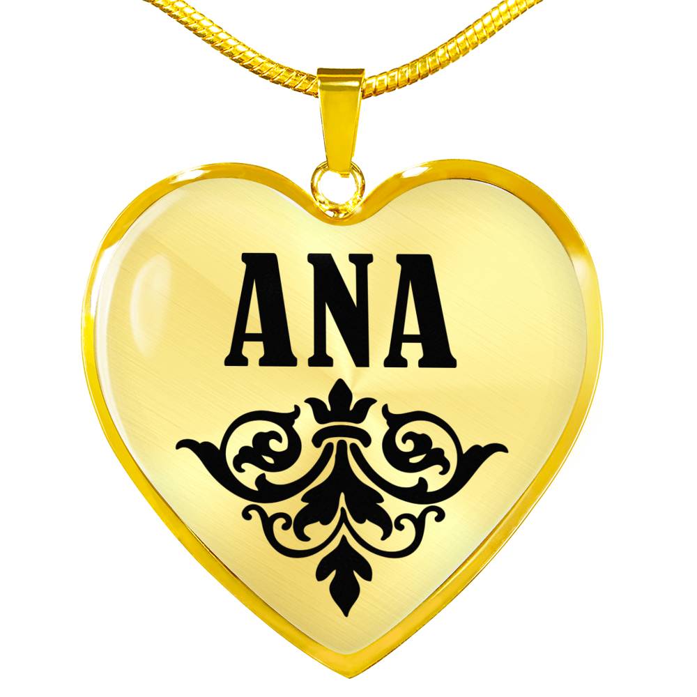 Ana v01 - 18k Gold Finished Heart Pendant Luxury Necklace