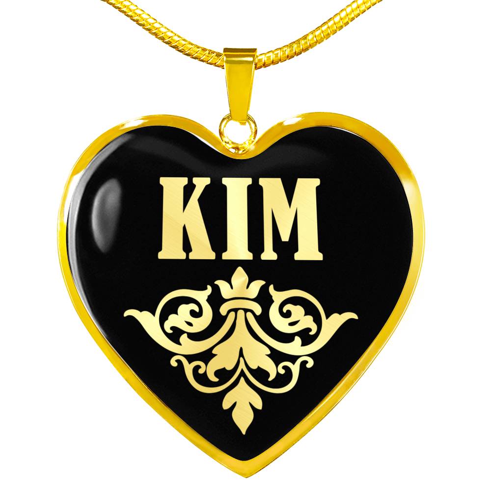 Kim v02 - 18k Gold Finished Heart Pendant Luxury Necklace