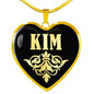 Kim v02 - 18k Gold Finished Heart Pendant Luxury Necklace