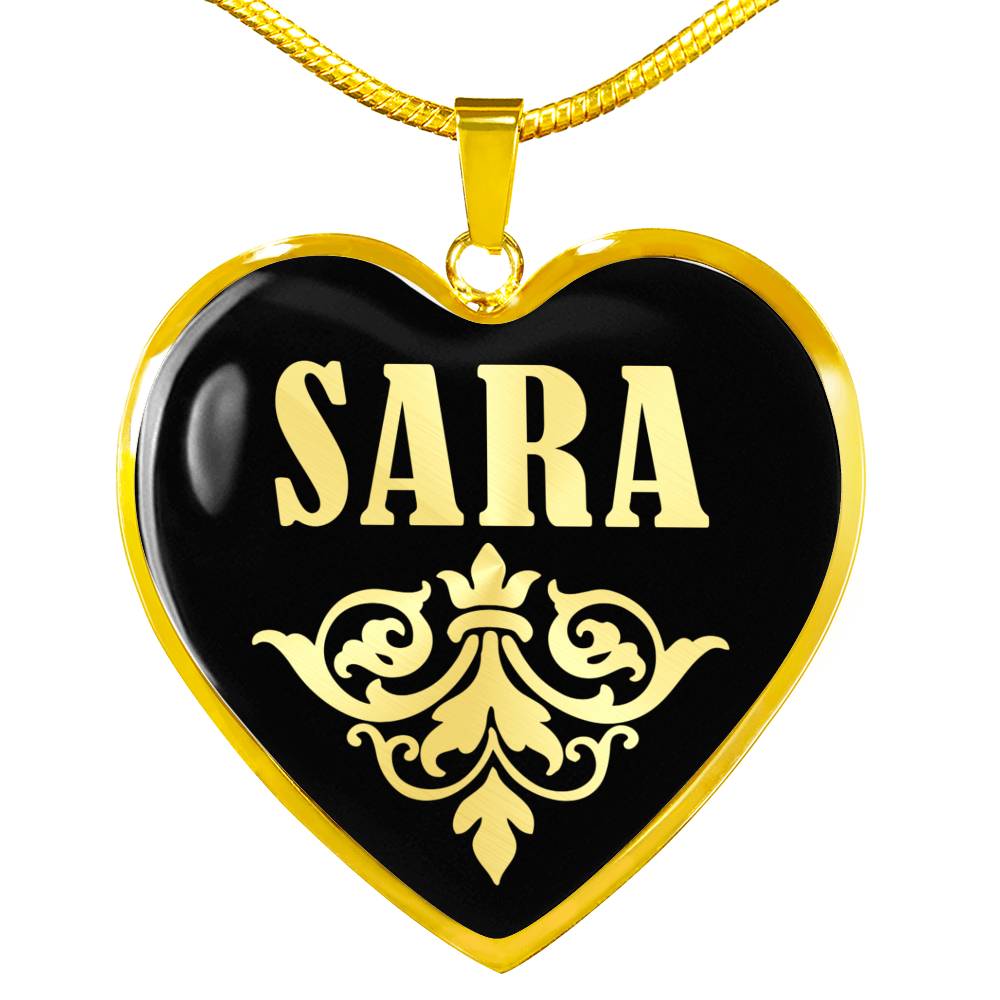 Sara v02 - 18k Gold Finished Heart Pendant Luxury Necklace