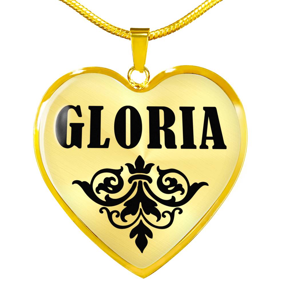 Gloria v01 - 18k Gold Finished Heart Pendant Luxury Necklace