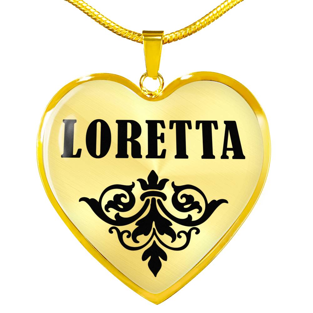 Loretta v01 - 18k Gold Finished Heart Pendant Luxury Necklace