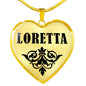 Loretta v01 - 18k Gold Finished Heart Pendant Luxury Necklace