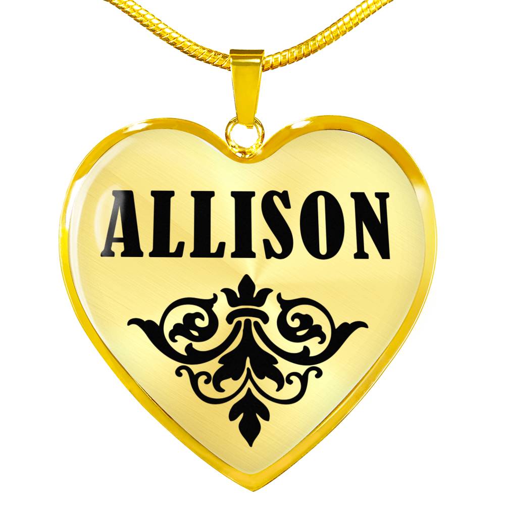 Allison v01 - 18k Gold Finished Heart Pendant Luxury Necklace