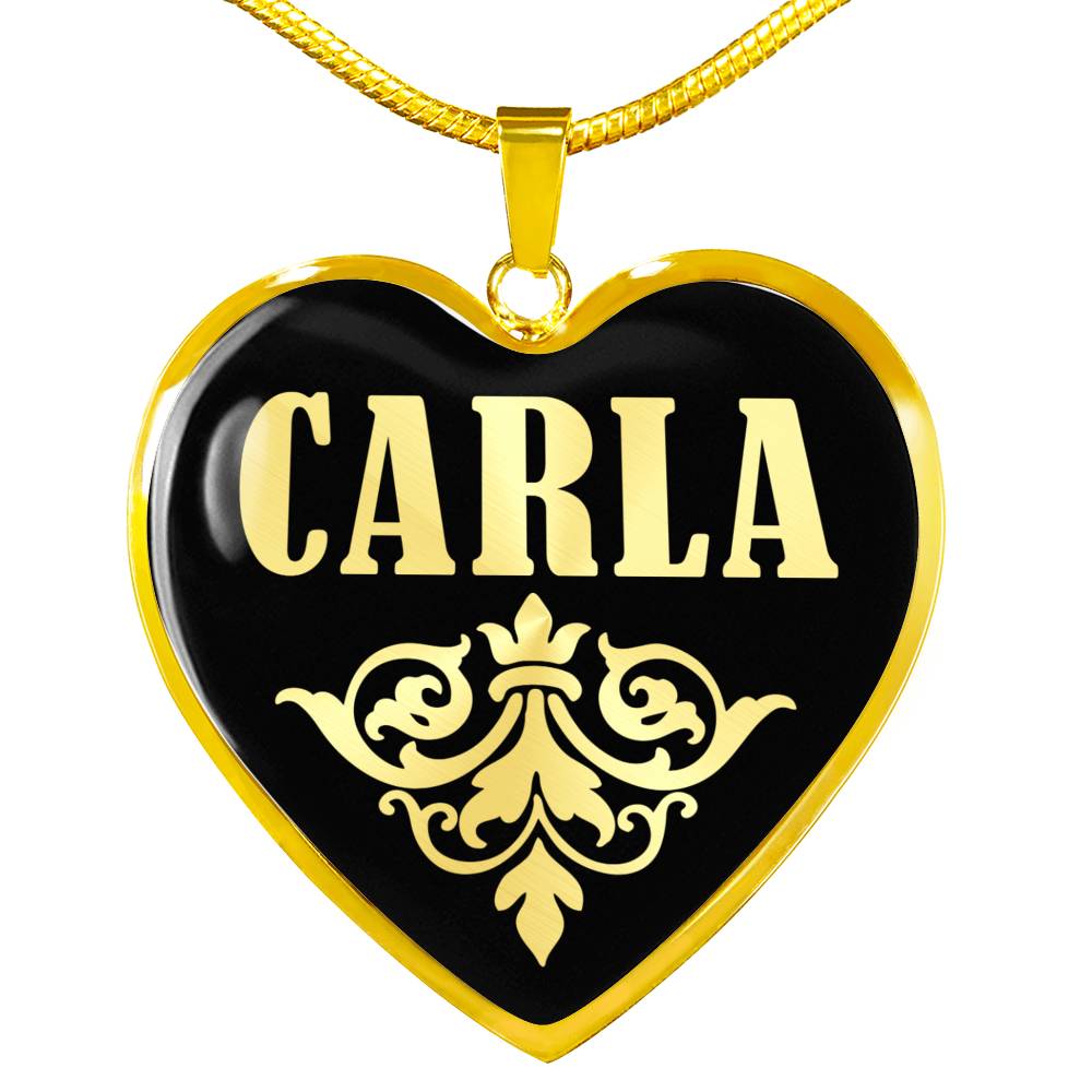 Carla v02 - 18k Gold Finished Heart Pendant Luxury Necklace