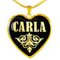 Carla v02 - 18k Gold Finished Heart Pendant Luxury Necklace