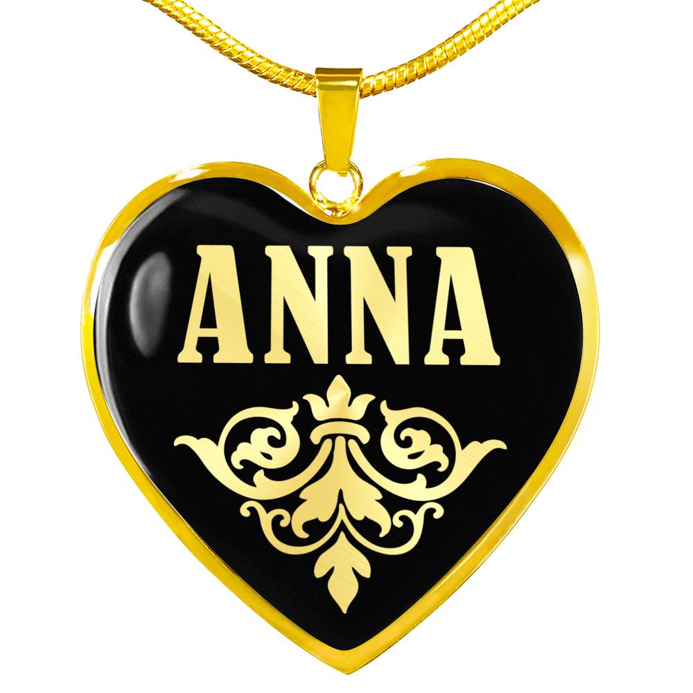 Anna v02 - 18k Gold Finished Heart Pendant Luxury Necklace