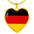 German Flag - 18k Gold Finished Heart Pendant Luxury Necklace