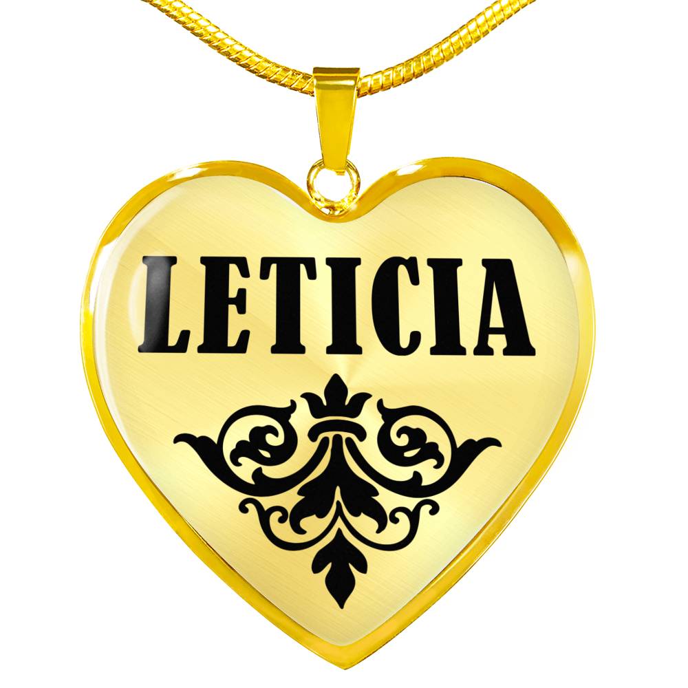 Leticia v01 - 18k Gold Finished Heart Pendant Luxury Necklace