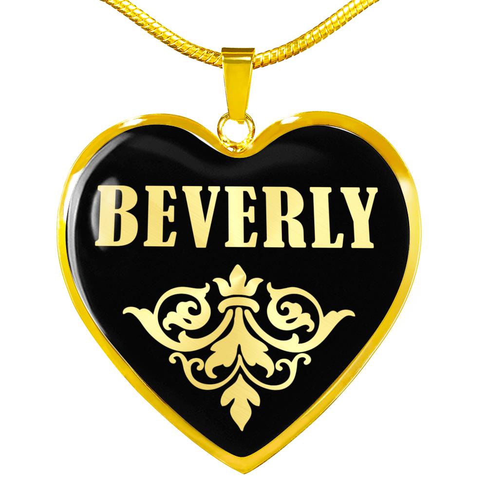 Beverly v02 - 18k Gold Finished Heart Pendant Luxury Necklace