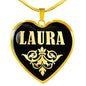 Laura v02 - 18k Gold Finished Heart Pendant Luxury Necklace